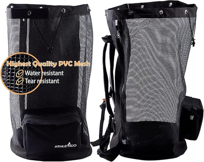 Athletico Scuba Diving Bag - XL Mesh Travel Backpack for Scuba Diving and Snorkeling Gear & Equipment - Dry Bag Holds Mask, Fins, Snorkel, and More