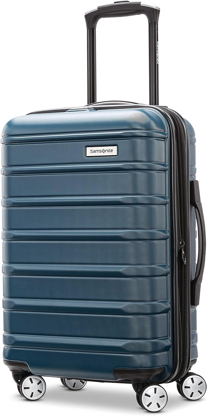 Samsonite Omni 2 International Carry-On Luggage with 360° Spinner Wheels - Scratch Resistant Hardshell - TSA, Airline-Approved - Expandable Polycarbonate Shell for Lightweight Travel - Nova Teal