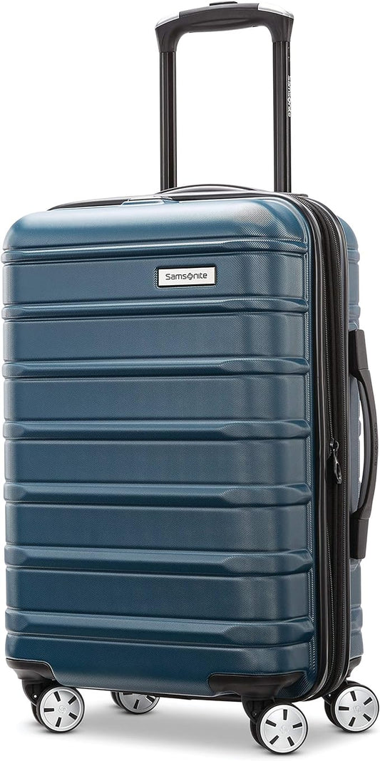 Samsonite Omni 2 International Carry-On Luggage with 360° Spinner Wheels - Scratch Resistant Hardshell - TSA, Airline-Approved - Expandable Polycarbonate Shell for Lightweight Travel - Nova Teal