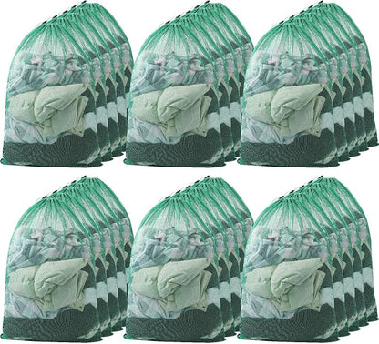 Berlune 30 Pack Large Mesh Laundry Bags, 24 x 36 Inch Bulk Wash Set with Drawstring for Commercial Use, Dorms, Vacation Rentals, Laundromats, Apartments & Facilities(Green)