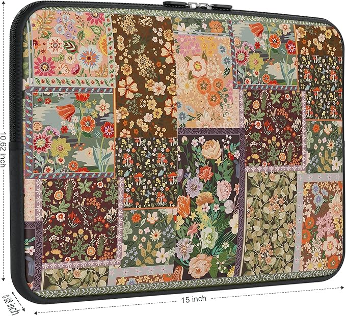 iCasso Laptop Sleeve 15.6 inch, Compatible with MacBook Air 15 inch, Cute Shockproof Laptop Case 15.6'', Slim Protective Travel Carrying Case for MacBook Pro 16, Lenovo Dell Asus HP, Brown