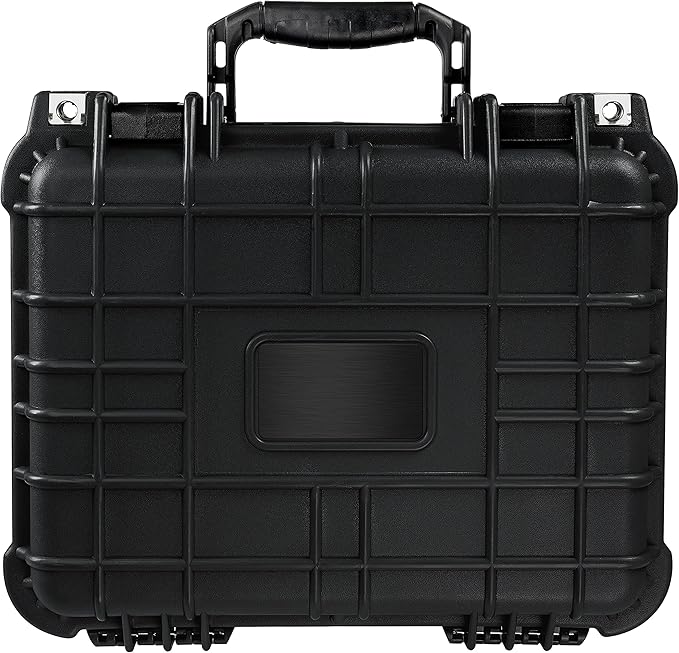 Eylar Protective Hard Camera Case Water & Shock Proof w/Foam TSA Approved 13.37 Inch 11.62 Inch 6 Inch Black (With Custom Logo Plate)