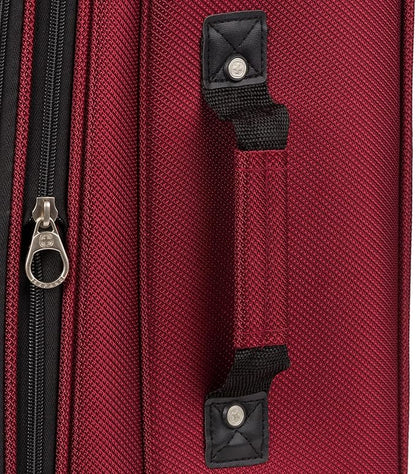 SwissGear Sion Softside Expandable Luggage – Medium Checked Suitcase with 360 Degree Wheels & Retractable Handle – 25 Inch, Perfect for 1-7 Night Trips – Burgundy