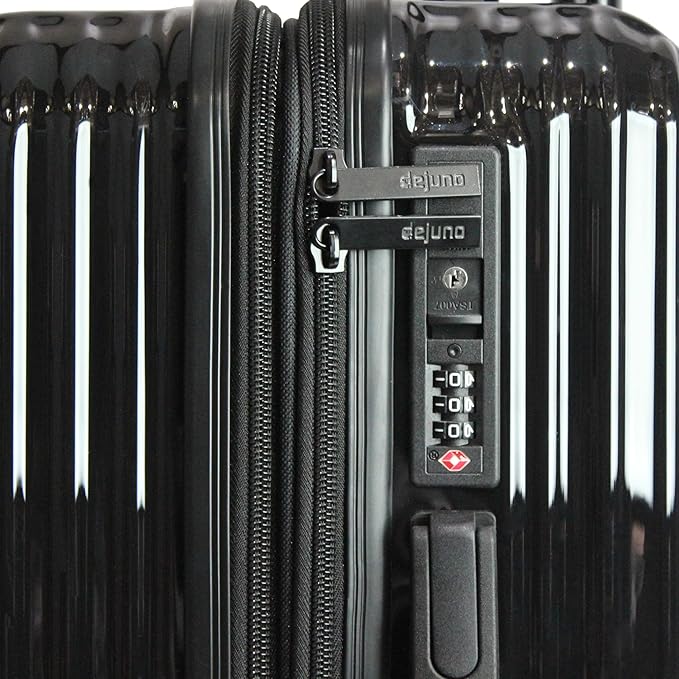 World Traveler Dejuno Tonal 20-Inch Carry-On Polycarbonate Lightweight Hardside Expandable Spinner Luggage Suitcase with TSA Lock - Onyx