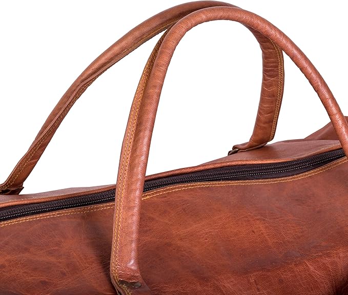 Leather Duffel Bag 32 inch Large Travel Bag Gym Sports Overnight Weekender Bag by Komal s Passion Leather (30 inch)