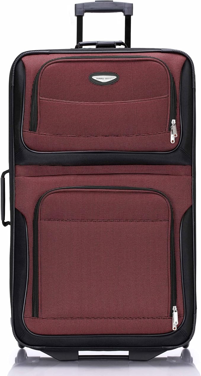 Travel Select Amsterdam Softside Expandable Luggage with Rolling Wheels, Burgundy, 29-Inch Large