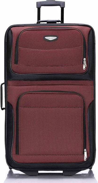 Travel Select Amsterdam Softside Expandable Luggage with Rolling Wheels, Burgundy, 29-Inch Large
