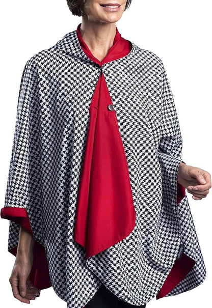RainCaper Womens Rain Cape Poncho Coat Jacket with Hood Reversible Gorgeous Ultrasoft