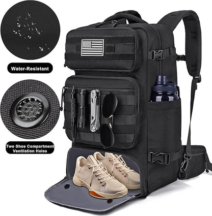 40L Travel Backpack Mens TSA Approved Carry-on Durable Large Weekender Backpack Fits 17.3 Inch Laptop YKK-Zipper AER Travel Pack with USB Charging Port Shoes Compartment