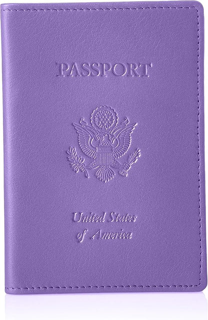 Royce Leather Rfid Blocking Passport Travel Document Organizer In Genuine Leather Packing Organizer, Purple 2