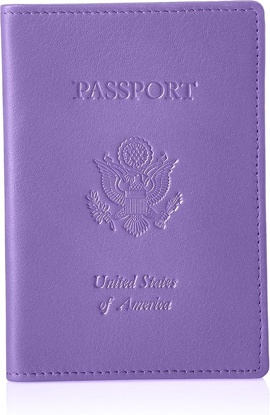 Royce Leather Rfid Blocking Passport Travel Document Organizer In Genuine Leather Packing Organizer, Purple 2