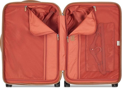 DELSEY PARIS Chatelet Air 2.0 Hardside Luggage with Spinner Wheels, Chocolate Brown, Checked-Medium 24 Inch