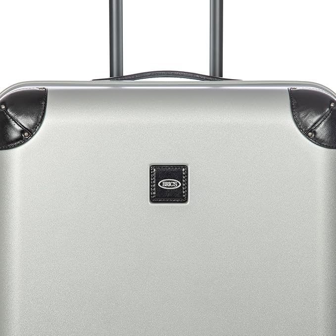 Bric's Amalfi Lightweight Hard Shell Suitcase – Expandable Checked Luggage with Water-Repellent Zip, Smooth 360° Wheels & TSA Lock - 27 Inch, Silver