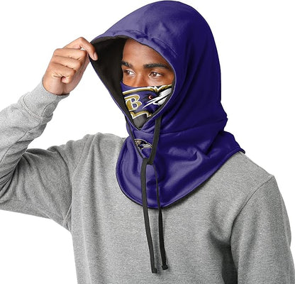 NFL Team Logo Team Color Drawstring Winter Cap Hooded Gaiter Balaclava Face Cover