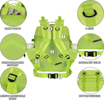 25L Tactical Backpack for Men and Women Small Military Tactical Backpack Heavy Duty Molle Assault Pack Daypack for Hiking Camping Travel Work Gym Outdoors (Bright Green)