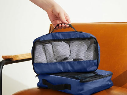 Covermates Packing Cube Set - Premium Polyester - Dual Zipper Pulls - Carrying Handle - Front Mesh Window - Travel Organization, Blue
