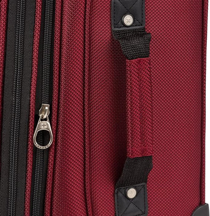 SwissGear Sion Softside Expandable Luggage – Carry-On Suitcase with 360 Degree Wheels & Retractable Handle – 21 Inch, Perfect for 1-3 Night Trips – Burgundy