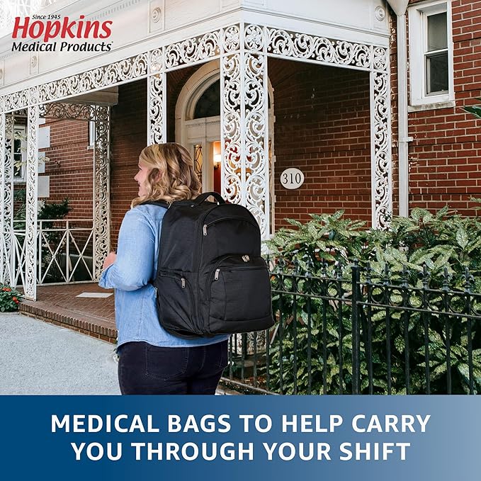 Hopkins Medical Products Rolling Backpack III: Ultimate Travel Companion - Spacious, Durable & Stylish - Effortless Mobility for Home Health Professionals
