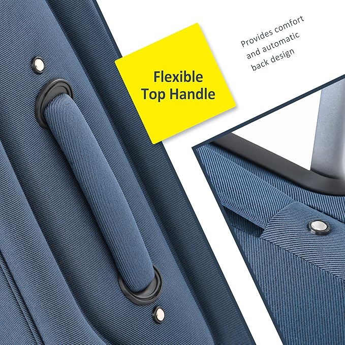 Luggage Sets 3 Piece Softside Expandable Lightweight Durable Softshell Suitcase Sets Spinner Wheels TSA Lock