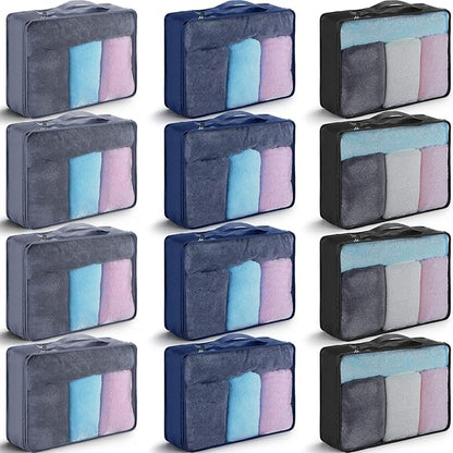 Tudomro 12 Pcs Large Packing Cubes Luggage Organizers for Suitcase Mesh Travel Organizer Bags Travel Packing Organizers for Traveling Camping Hiking