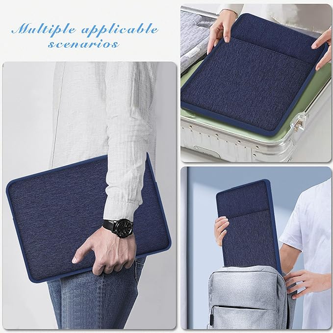 Slim Laptop Case 13.3 14 inch Sleeve, Rainproof & Shockproof Carrying Case for Notebooks Compatible with MacBook Pro 14" and All Models 13.3" MacBook Air/Pro, Most Popular 13"-14" PC,Blue