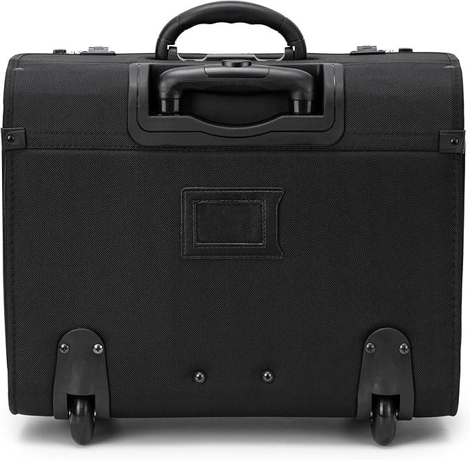Alpine Swiss Rolling Briefcase Work Overnight Travel Bag Dual Locks Carry on Business Attache Case Black