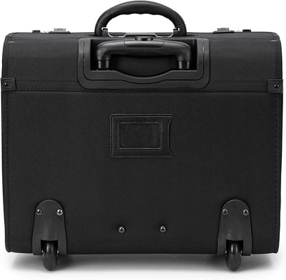 Alpine Swiss Rolling Briefcase Work Overnight Travel Bag Dual Locks Carry on Business Attache Case Black