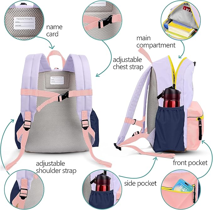 Kids Backpacks For Girls & Boys, Kindergarten & Elementary School Bookbag, For School & Travel, Small Child Toddler Backpack, 13" H, For Kids 3-5 Medium