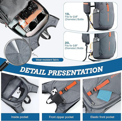 20L Small Hiking Backpack for Men Women Foldable Packable Back Pack Ultralight Hiking Daypack for Travel Camping Outdoor, Gray