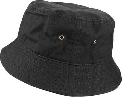 Gelante Solid Color 100% Cotton Bucket Hat for Women and Men Packable Travel Summer Beach Hat