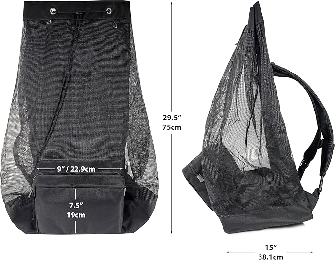 XL Mesh Scuba Diving Bag - Dive Backpack for Scuba and Snorkeling Diving Gear - Water Sports and Swimming Equipment Carrier - Waterproof Phone Bag Included