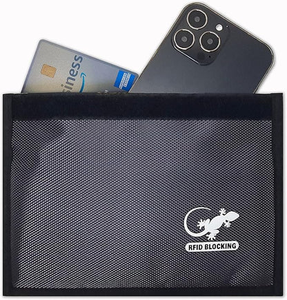 Faraday Bags for Phones - RFID Blocking Sleeves Privacy & GPS Blocker - All Signal Blocking Faraday Pouch Key Fob, Credit Card & Personal Data Go Silent in our Dark Pocket Security - GRAY Faraday Bag