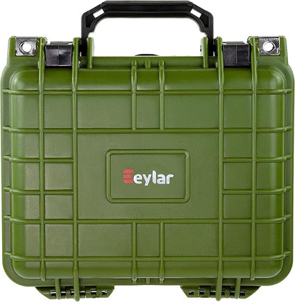 Eylar Small 10.62" Deep Gear, Equipment, Hard Camera Case Waterproof with Foam TSA Standards (Green)