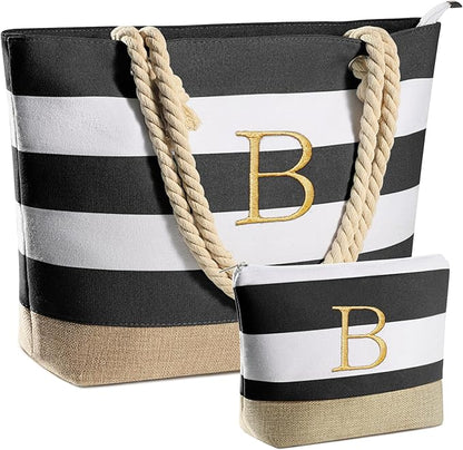 YOOLIFE Beach Bags for Women - Travel Canvas Beach Tote, Pool Waterproof Bag, Travel Essentials, Gifts for Women Birthday