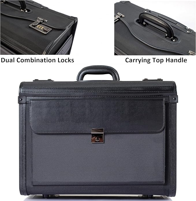 HAMMER ANVIL 19 Wheeled Briefcase Rolling Case Sales Sample Pilot Lawyer Attache