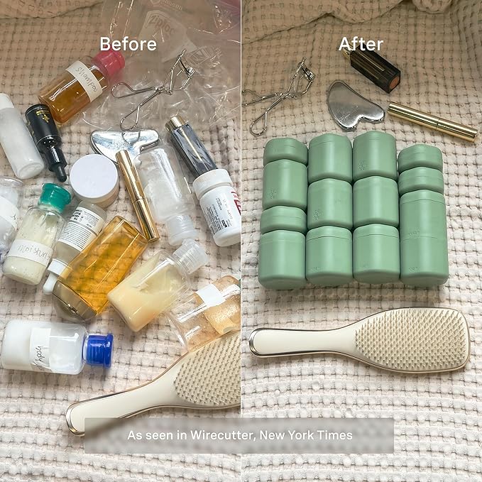 Cadence Extender - Add On to Any Flex Magnetic Containers with Lids,Extension to Travel Bottles for Toiletries - Carry On Travel Essentials For Women/Men - Adds Additional 1.43 fl oz - 3pk, Eucalyptus