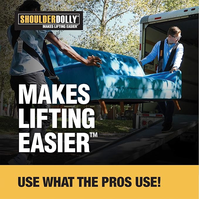 Shoulder Dolly Moving Straps - Lifting Strap for 2 Movers - Move, Lift, Carry, And Secure Furniture, Appliances, Heavy, Bulky Objects Safely, Efficiently, More Easily Like The Pros - LD1000