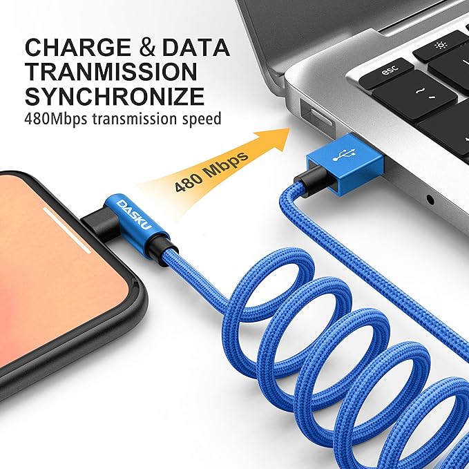 iPhone Charger 6FT 90 Degree iPhone Charging Cable 2 Pack MFi Certified USB Lightning Cable Nylon Braided 6 Feet Fast Cord Compatible with iPhone 14/13/12/11/X/Max/8/7/6/6S/5/5S/SE/Plus/iPad
