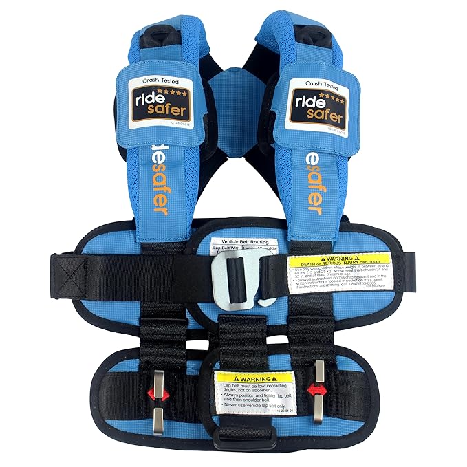 RideSafer - Large Blue, Lightweight, Compact, Portable Car Seat - Perfect for Travel and Everyday Child Safety