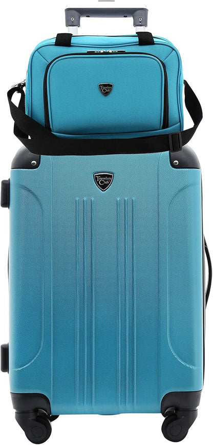 Travelers Club Chicago Hardside Expandable Spinner Luggage, Teal, 5 Piece Set