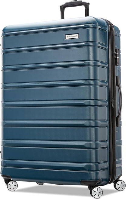 Samsonite Omni 2 28-Inch Large Checked Hardside Luggage with 360° Spinner Wheels - Scratch Resistant Hardshell - TSA Lock - Expandable Polycarbonate Shell for Lightweight Travel - Nova Teal