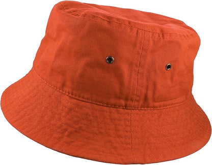 Gelante Solid Color 100% Cotton Bucket Hat for Women and Men Packable Travel Summer Beach Hat