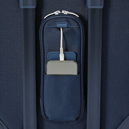 Briggs & Riley Global 21" Carry On Expandable Spinner - Luggage for International Travel, Suitcases with Wheels, Softside Rolling Bag for Men & Women, Self-Repairing Zipper - Baseline Collection, Navy