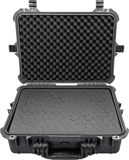 Eylar 20" Large Hard Case Equipped With Ragar Reconfigurable & Reusable XP Crosslinked Foam Insert, Waterproof, Shockproof For Equipment, Drones And Cameras (2 Ragar Layers) (Black)