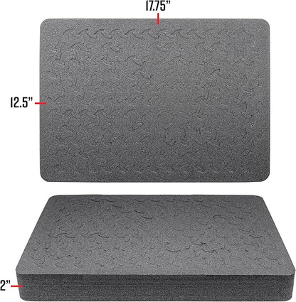 Eylar 20" Large Hard Case Equipped With Ragar Reconfigurable & Reusable XP Crosslinked Foam Insert, Waterproof, Shockproof For Equipment, Drones And Cameras (2 Ragar Layers) (Black)