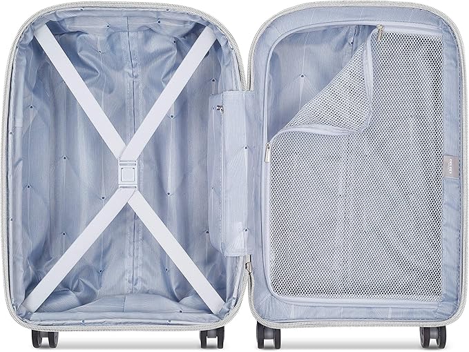 DELSEY PARIS Clavel Hardside Expandable Luggage with Spinner Wheels, White, Carry-On 19 Inch