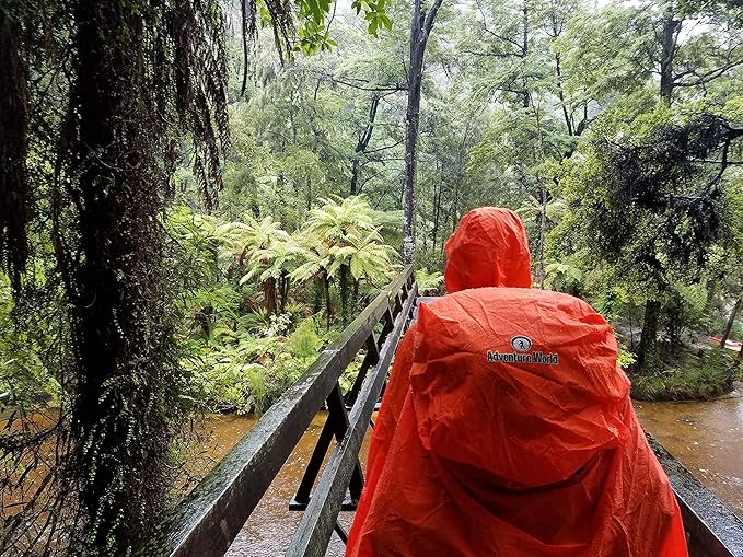 Adventure World Globotrekker Backpack Poncho Lightweight Waterproof Rain Poncho for Hiking, Camping, Travel & Outdoor Use