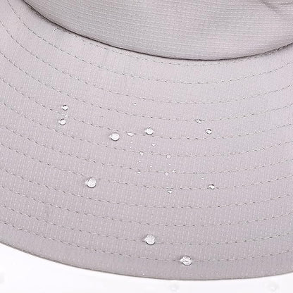 Womens Summer Sun Hat Beach Hat Wide Brim Outdoor UV Protection Hat Foldable Cool Mesh Ponytail Bucket Hat