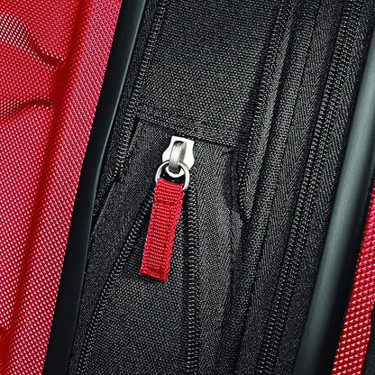 Samsonite Omni PC Hardside Expandable Luggage with Spinner Wheels, Checked-Medium 24-Inch, Red