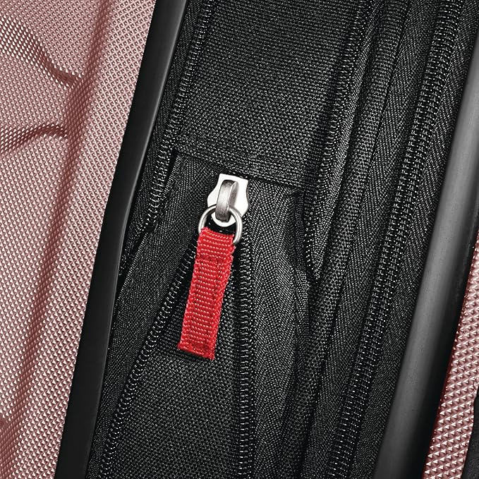 Samsonite Omni PC Hardside Expandable Luggage with Spinner Wheels, Checked-Large 28-Inch, Pink